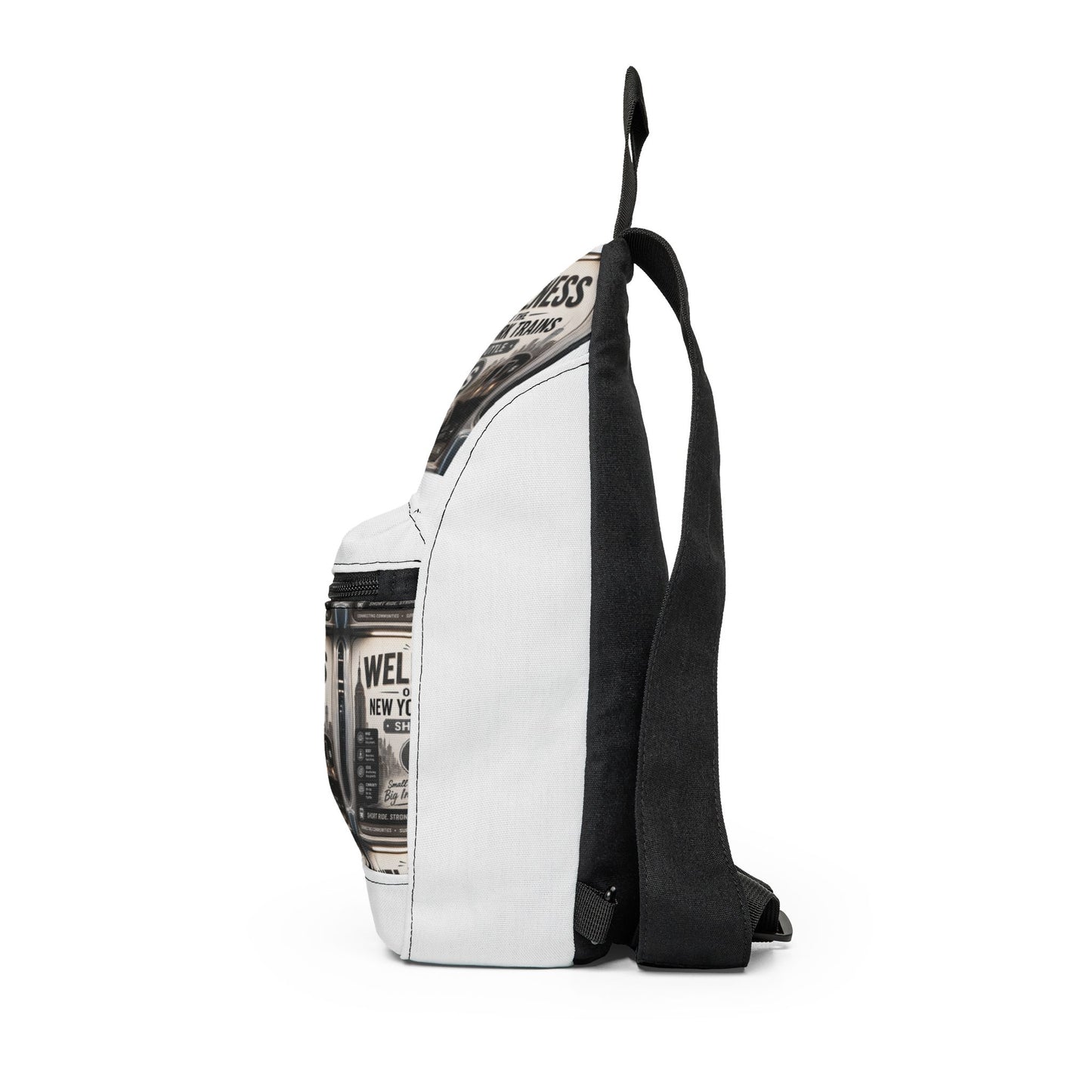 Wellness New York Train Vintage Poster Sling Bag — Urban Retro Crossbody Bag