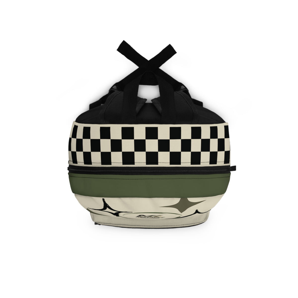 Retro Olive Checkerboard & Sparkle Backpack