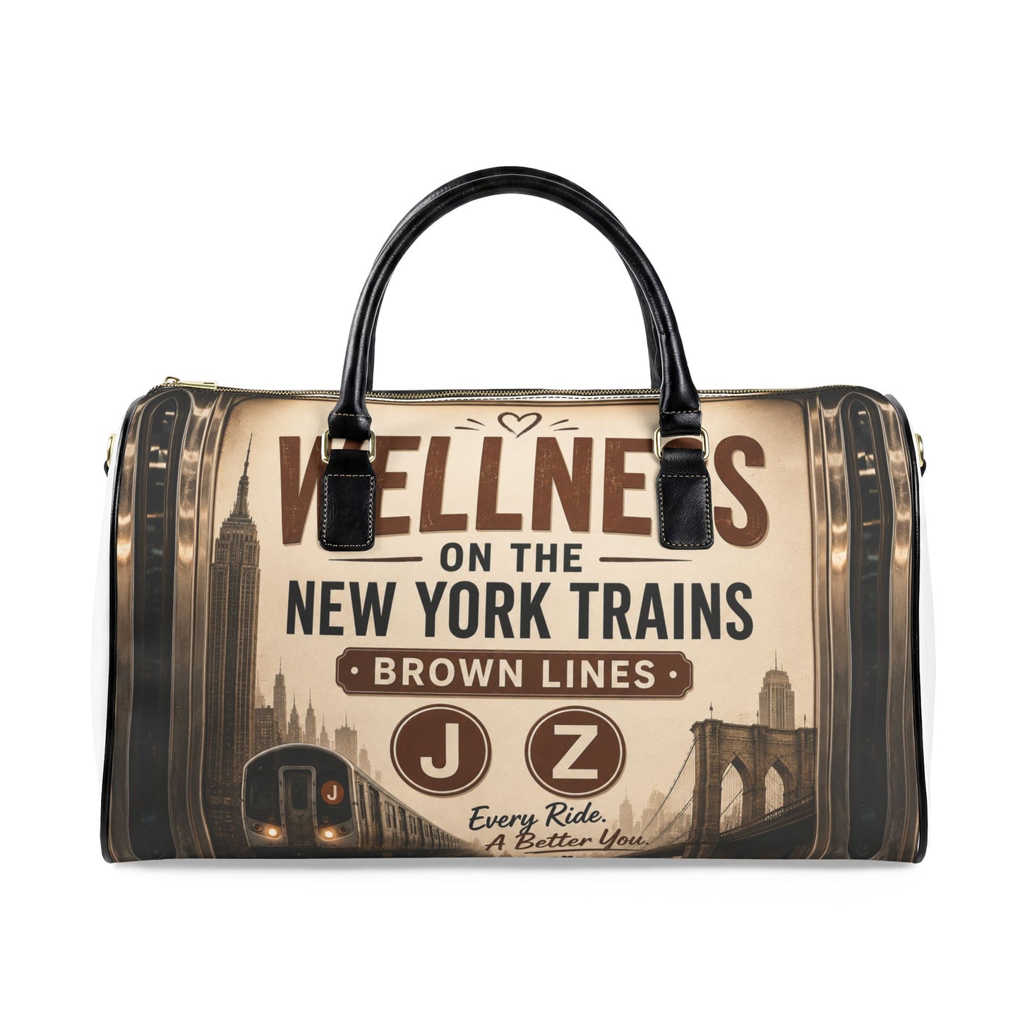 Travel Bag — 'Wellness on the New York Trains' Vintage NYC Weekend Duffle