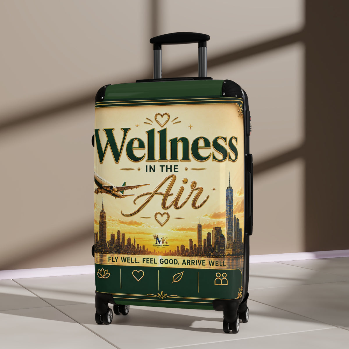 Wellness in the Air Carry-On Suitcase — Travel Luggage with Motivational Design