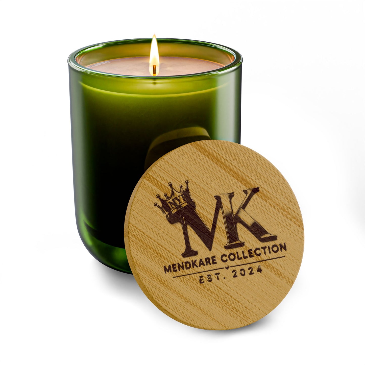 Engraved 14oz Soy Candle — Personalized Bamboo Lid (Scented)