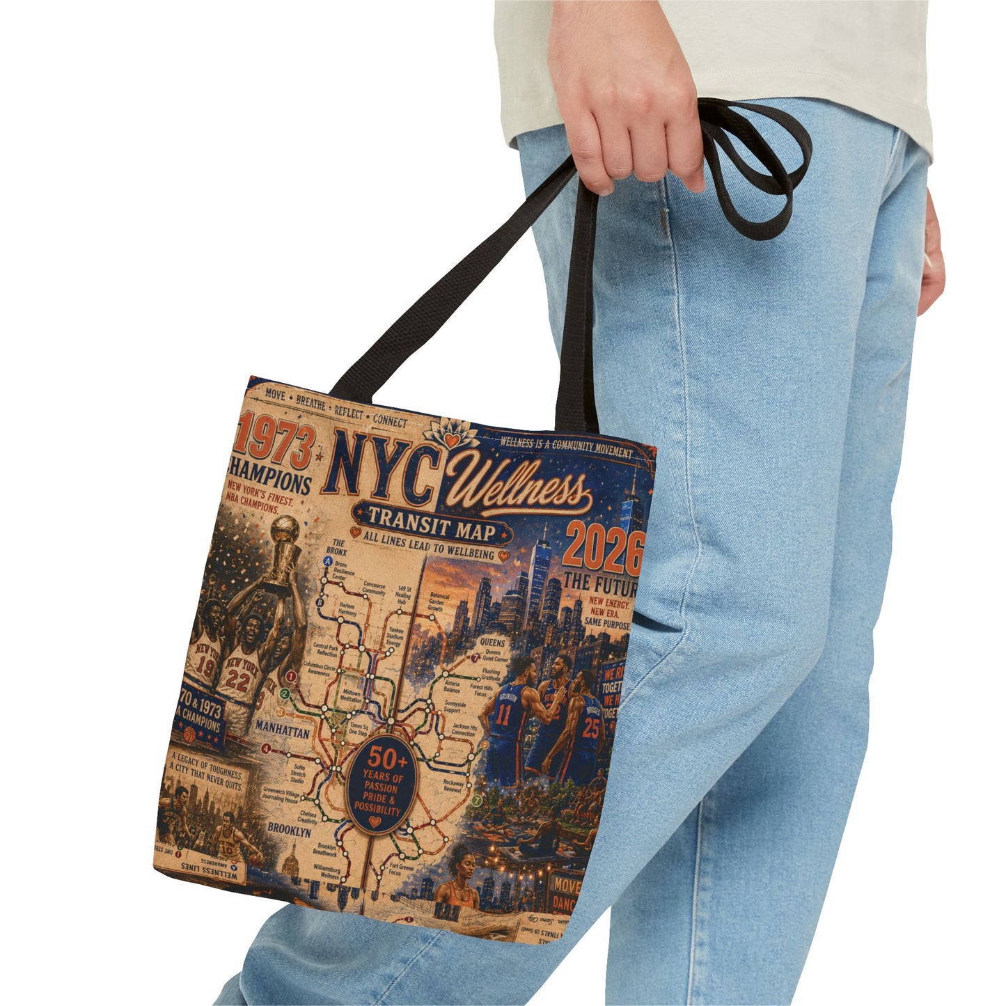 NYC Vintage Transit Map Tote Bag — Retro New York City Map Design
