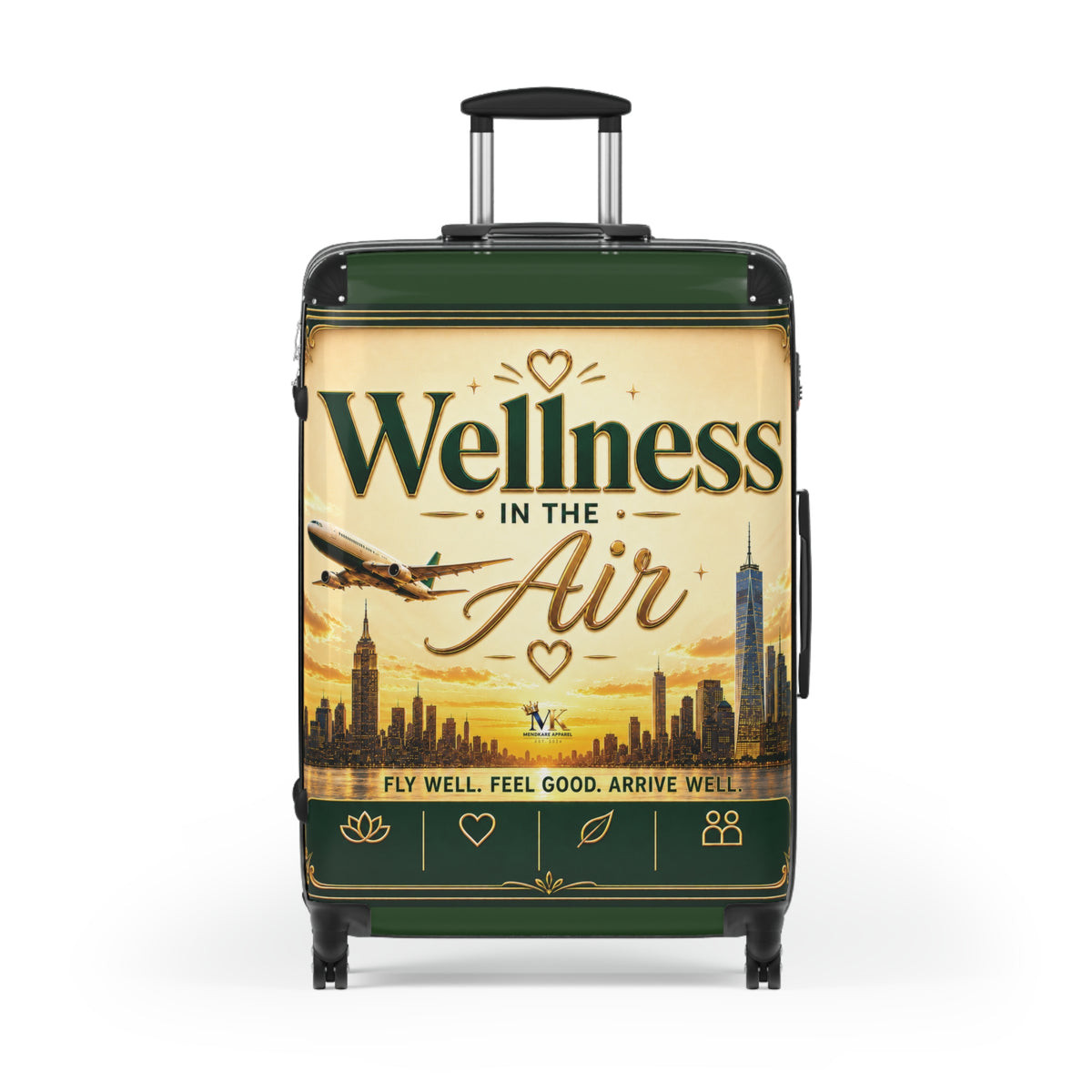 Wellness in the Air Carry-On Suitcase — Travel Luggage with Motivational Design