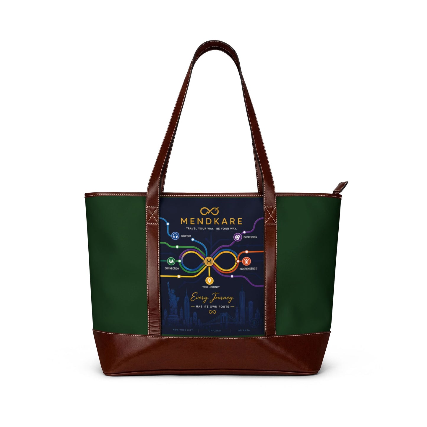 Mindkare Logo Tote Handbag — Colorful Wellness Circuit Design
