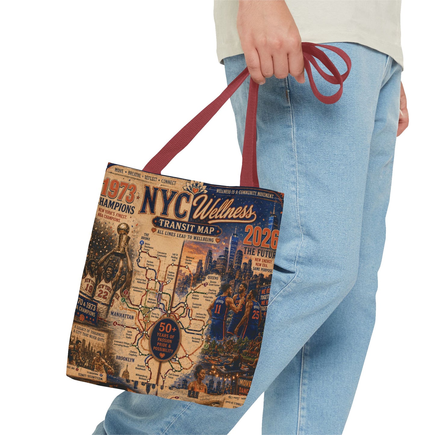 NYC Vintage Transit Map Tote Bag — Retro New York City Map Design