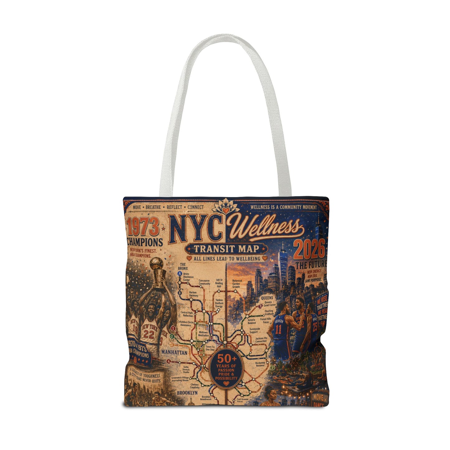 NYC Vintage Transit Map Tote Bag — Retro New York City Map Design
