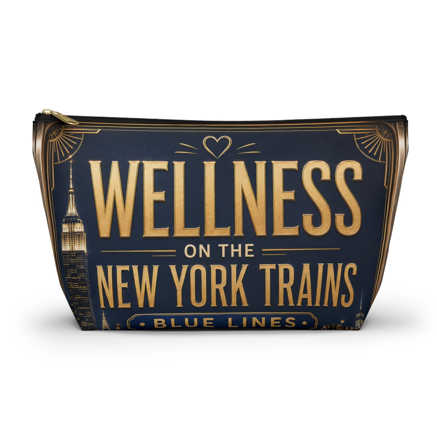 Wellness on the New York Trains Accessory Pouch Blue
