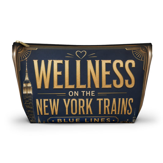 Wellness on the New York Trains Accessory Pouch Blue