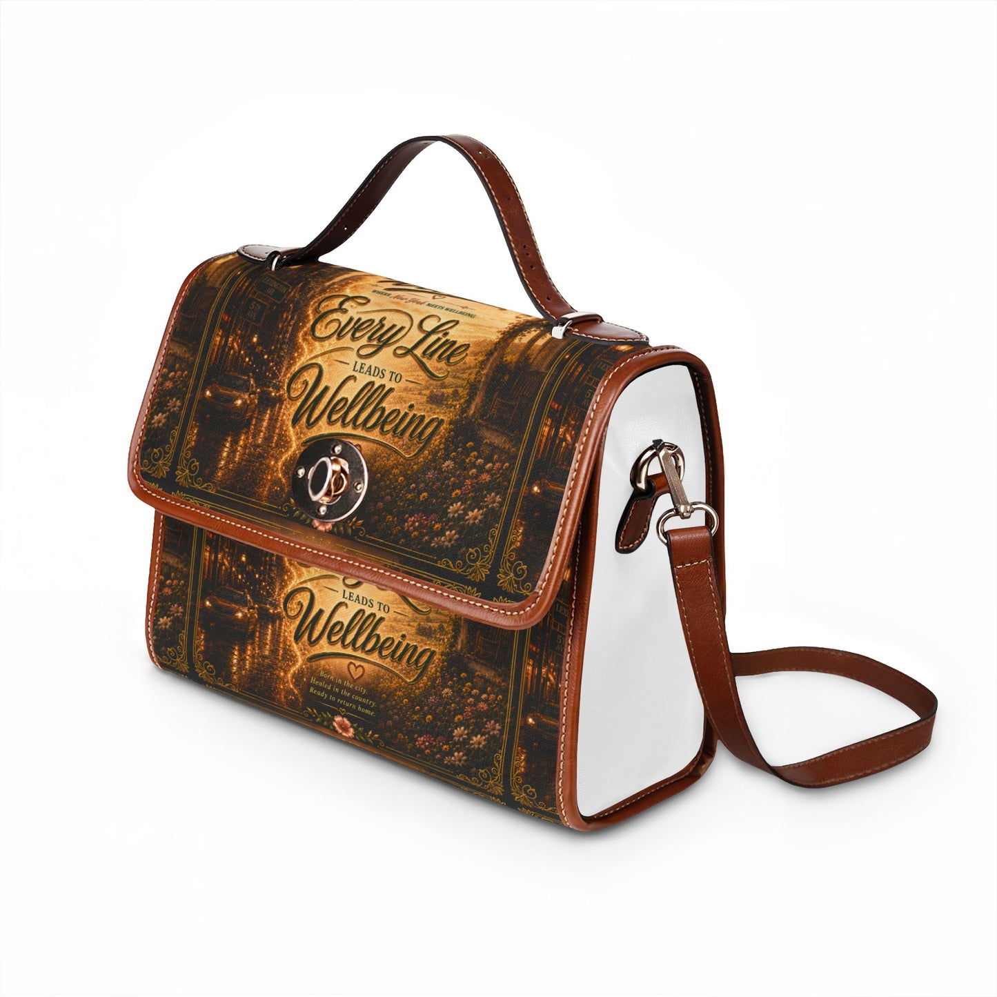 NYC Wellness Waterproof Canvas Bag — 'Every Line Leads to Wellbeing' Travel Tote