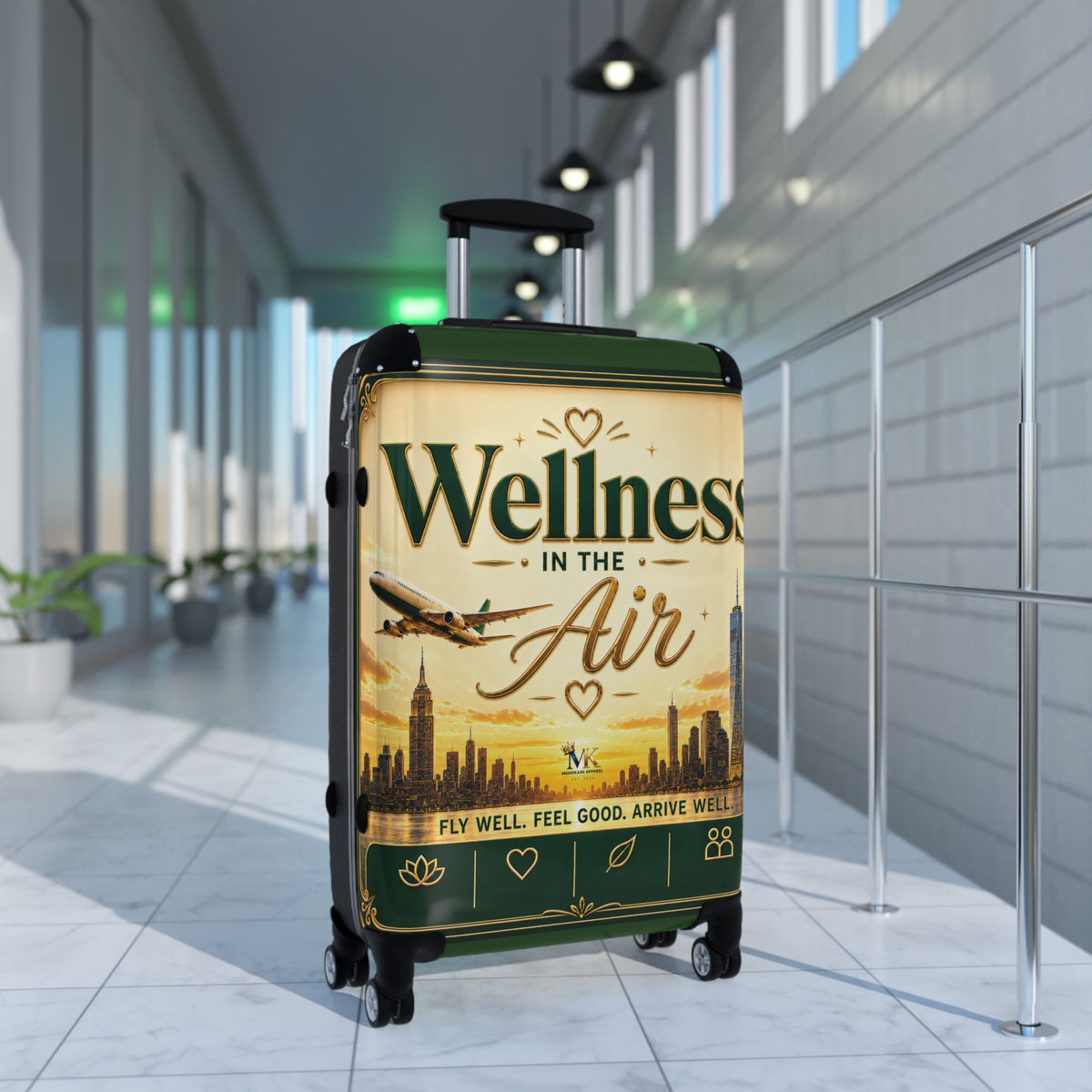 Wellness in the Air Carry-On Suitcase — Travel Luggage with Motivational Design