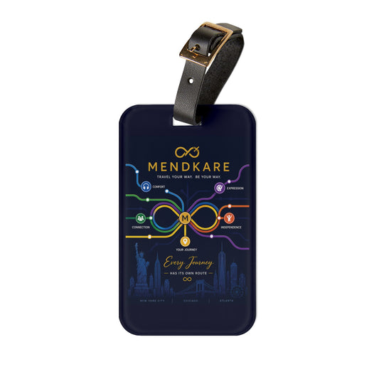 Mendkare Infinity Metro Luggage Tag — 'Every Journey' Travel ID