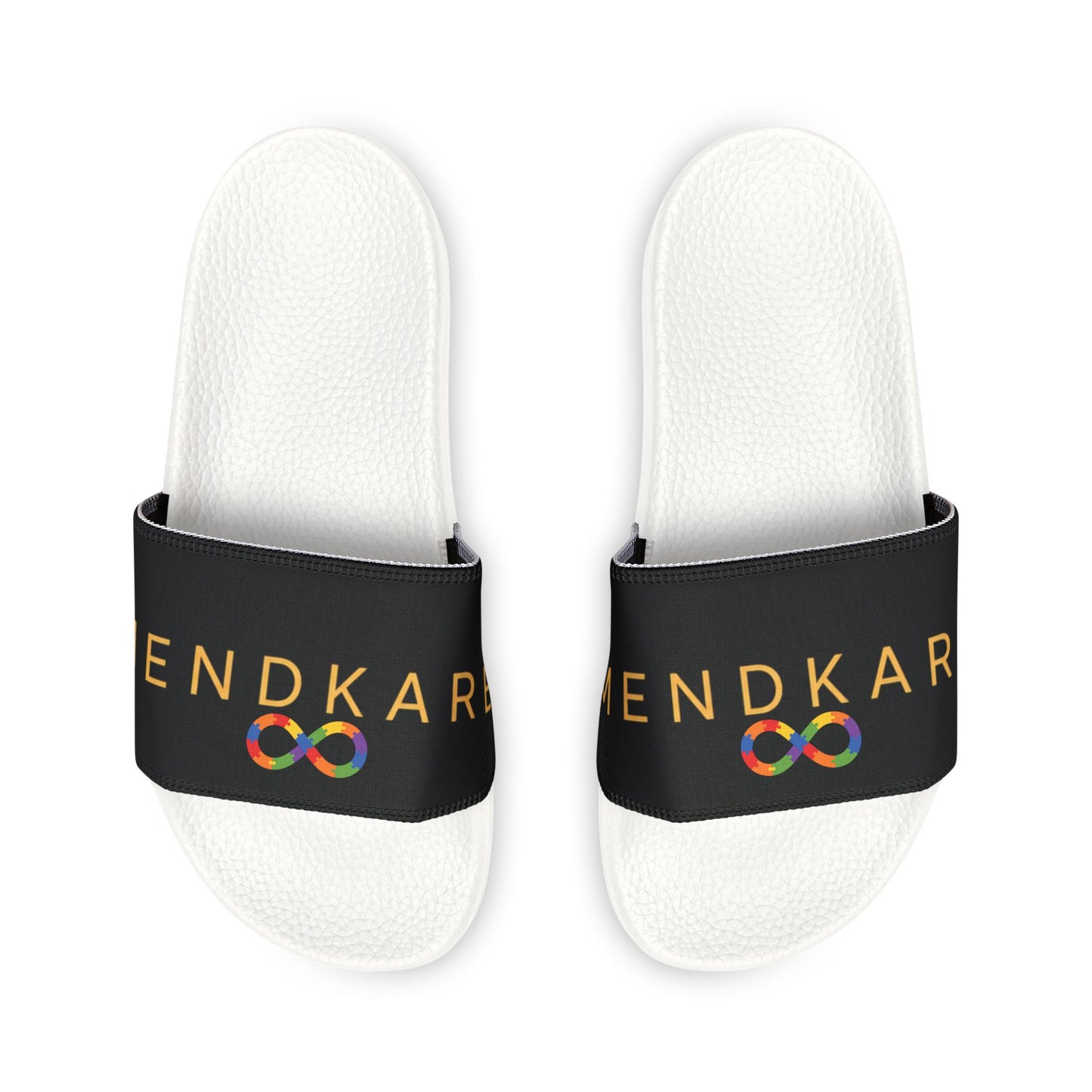 Youth Slide Sandals — Rainbow 'MendKare' Logo Adjustable Strap