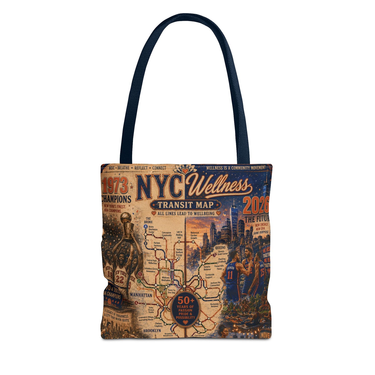 NYC Vintage Transit Map Tote Bag — Retro New York City Map Design