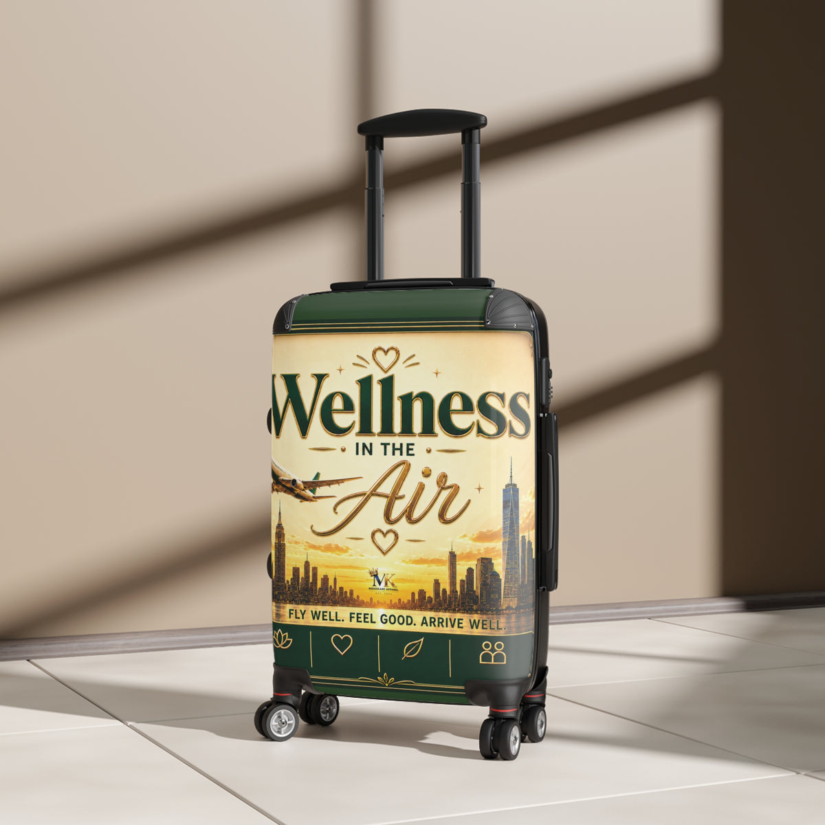 Wellness in the Air Carry-On Suitcase — Travel Luggage with Motivational Design