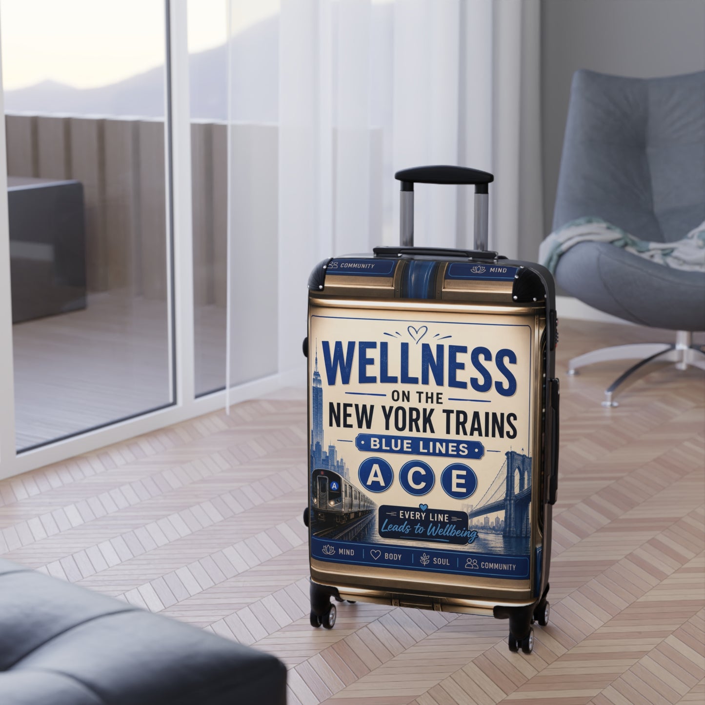 Suitcase — "Wellness on the New York Trains" Carry-On Luggage