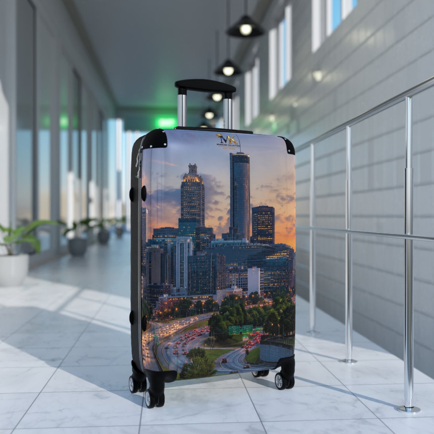 Atlanta Skyline Carry-On Suitcase – Cityscape Travel Luggage with Sunset Photo