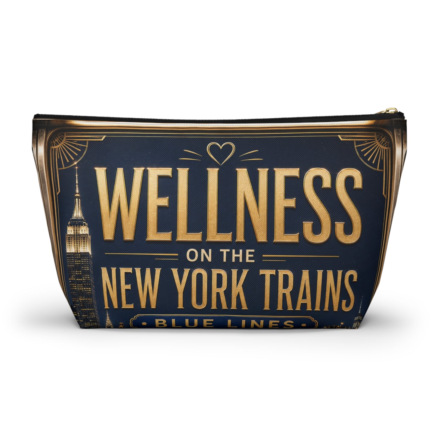 Wellness on the New York Trains Accessory Pouch Blue