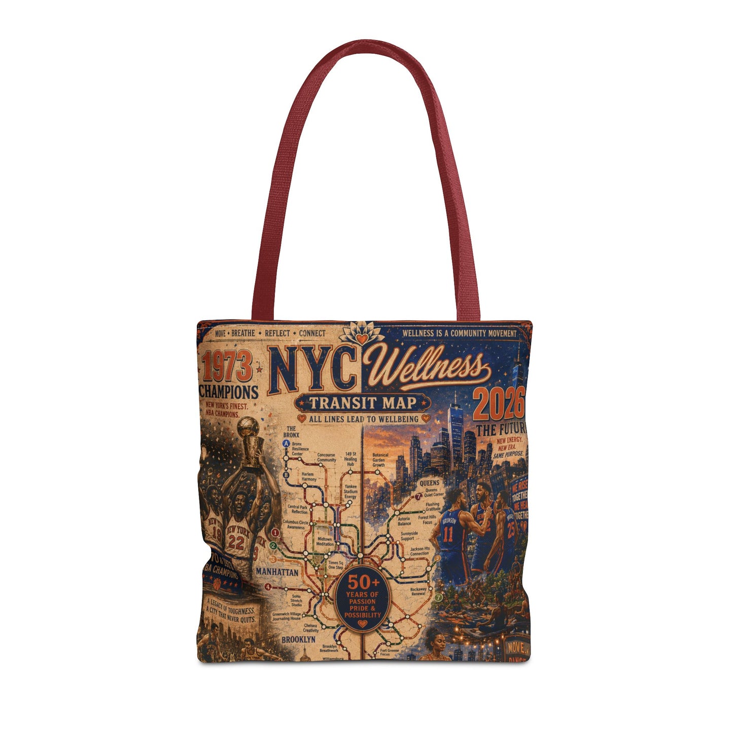 NYC Vintage Transit Map Tote Bag — Retro New York City Map Design