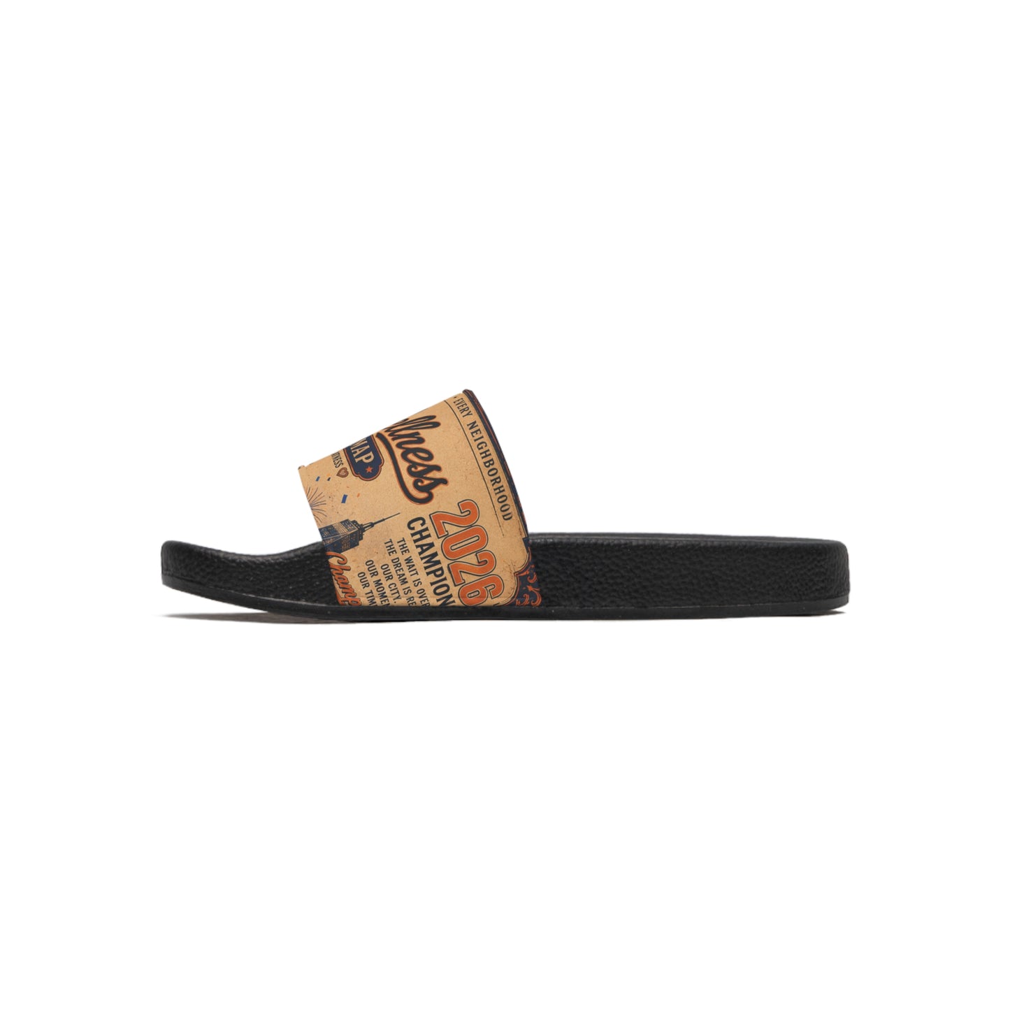 NYC Vintage Transit Map Slide Sandals — Men's Retro City Map Slides