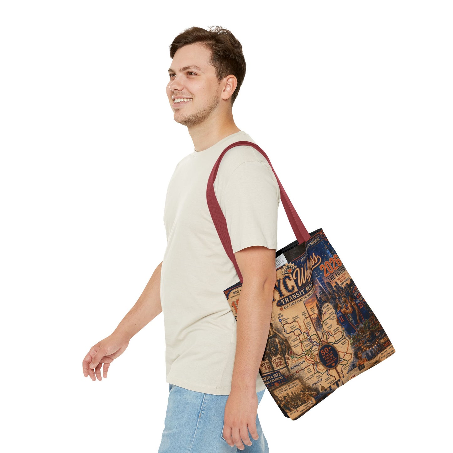 NYC Vintage Transit Map Tote Bag — Retro New York City Map Design