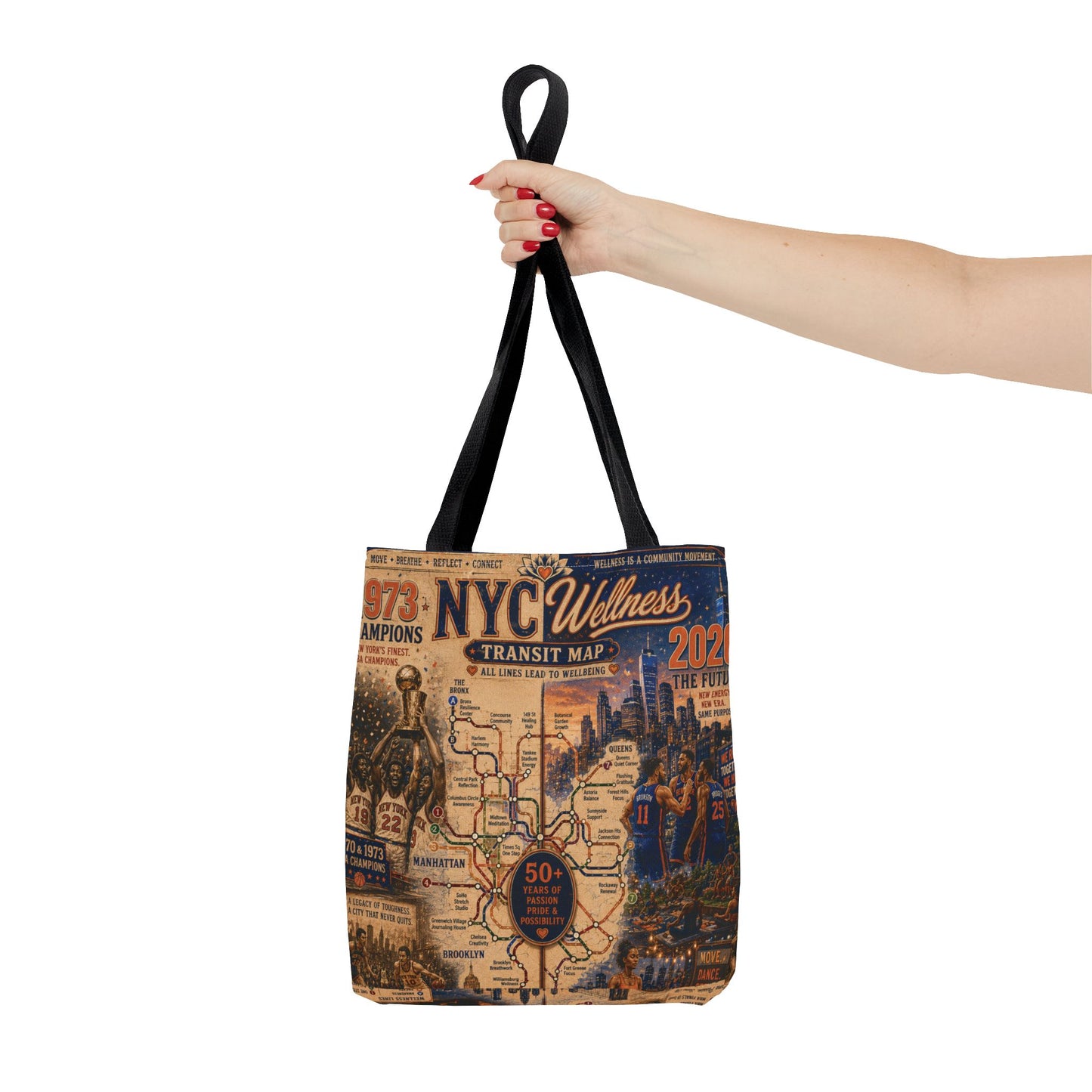 NYC Vintage Transit Map Tote Bag — Retro New York City Map Design