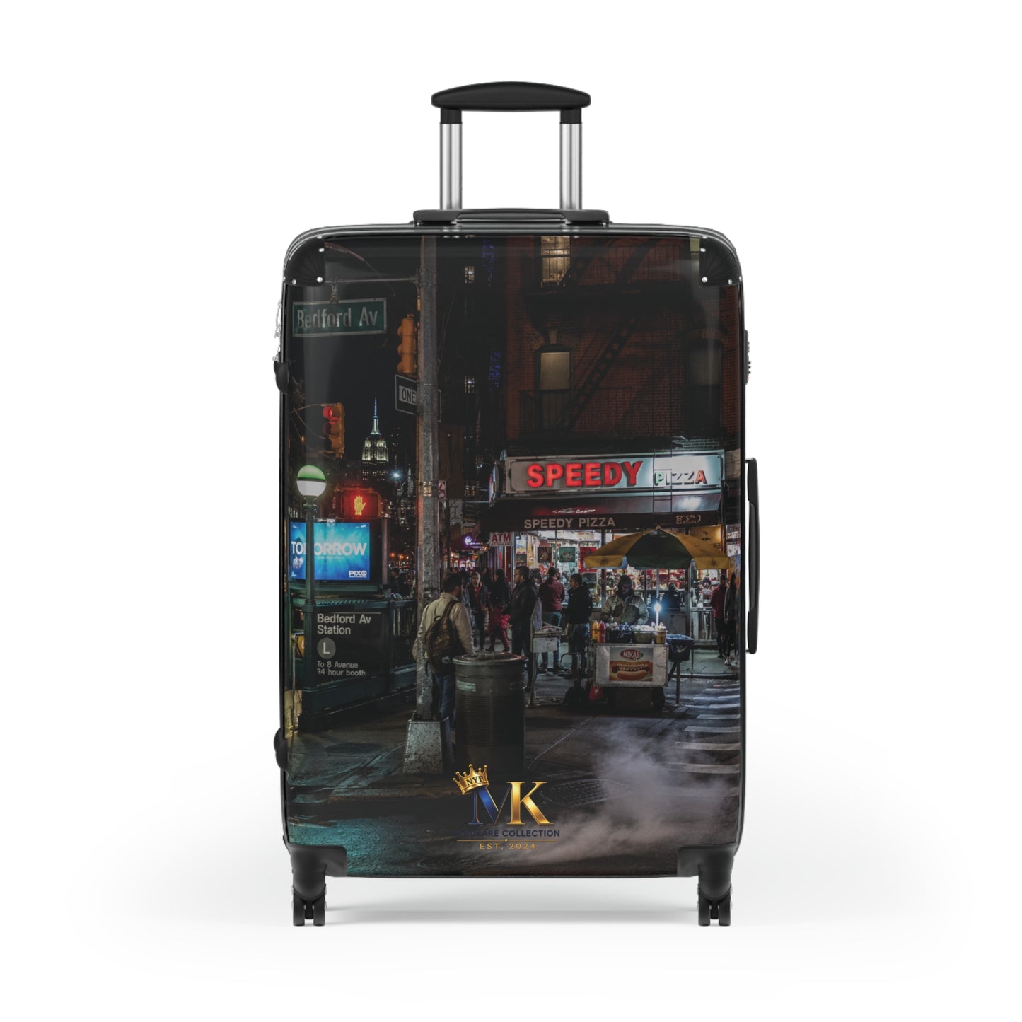 Urban Night Street Photo Suitcase – Cityscape Travel Luggage