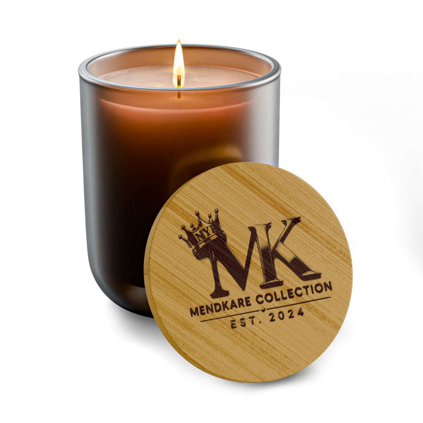Engraved 14oz Soy Candle — Personalized Bamboo Lid (Scented)