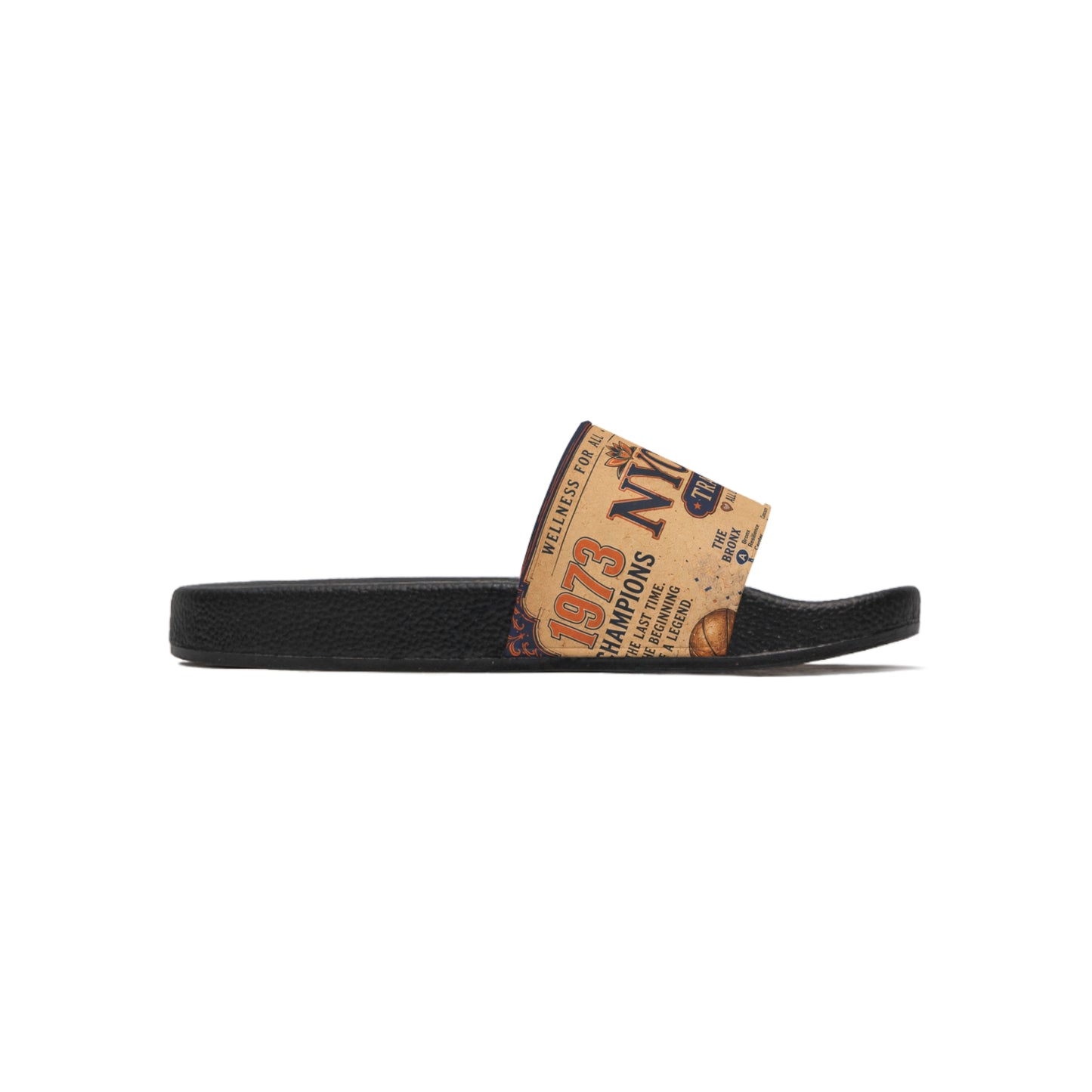 NYC Vintage Transit Map Slide Sandals — Men's Retro City Map Slides