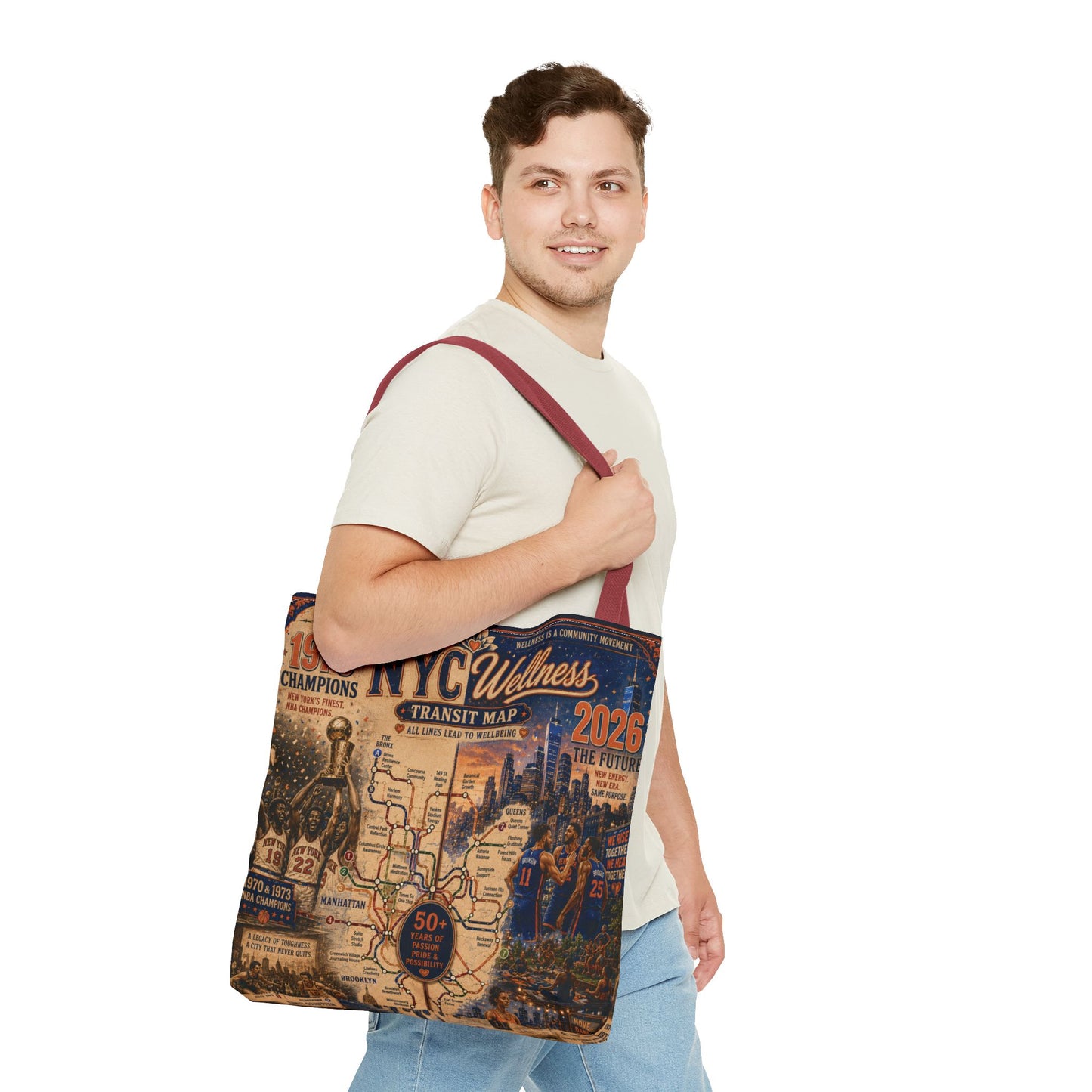 NYC Vintage Transit Map Tote Bag — Retro New York City Map Design