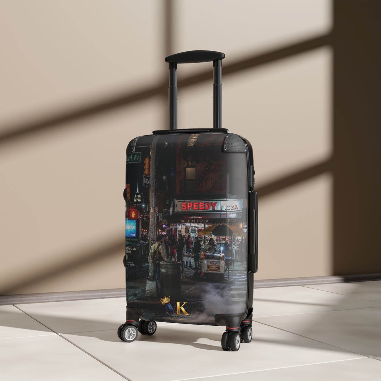 Urban Night Street Photo Suitcase – Cityscape Travel Luggage