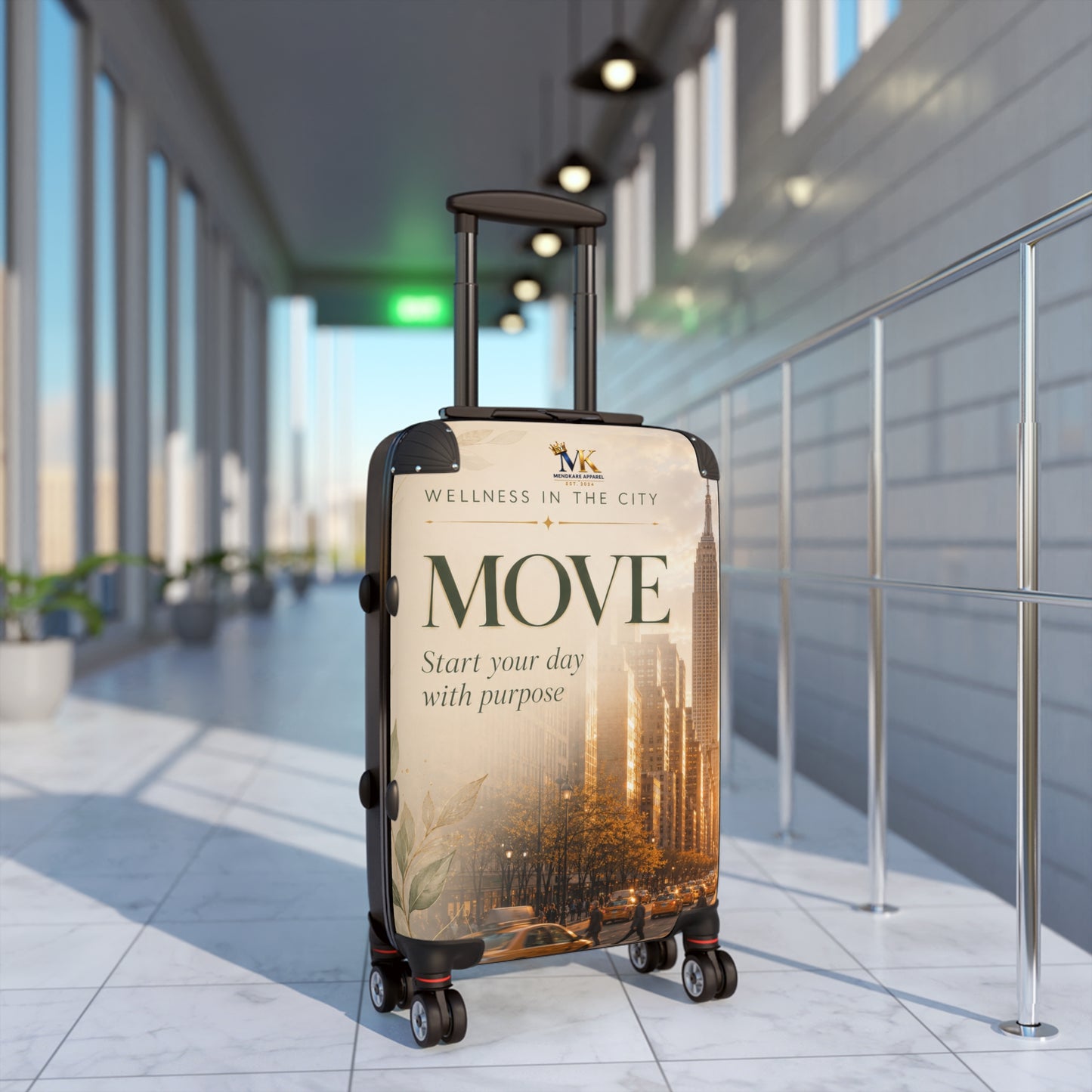 MOVE Motivational Carry-On Suitcase — 'Start Your Day With Purpose' Travel Luggage