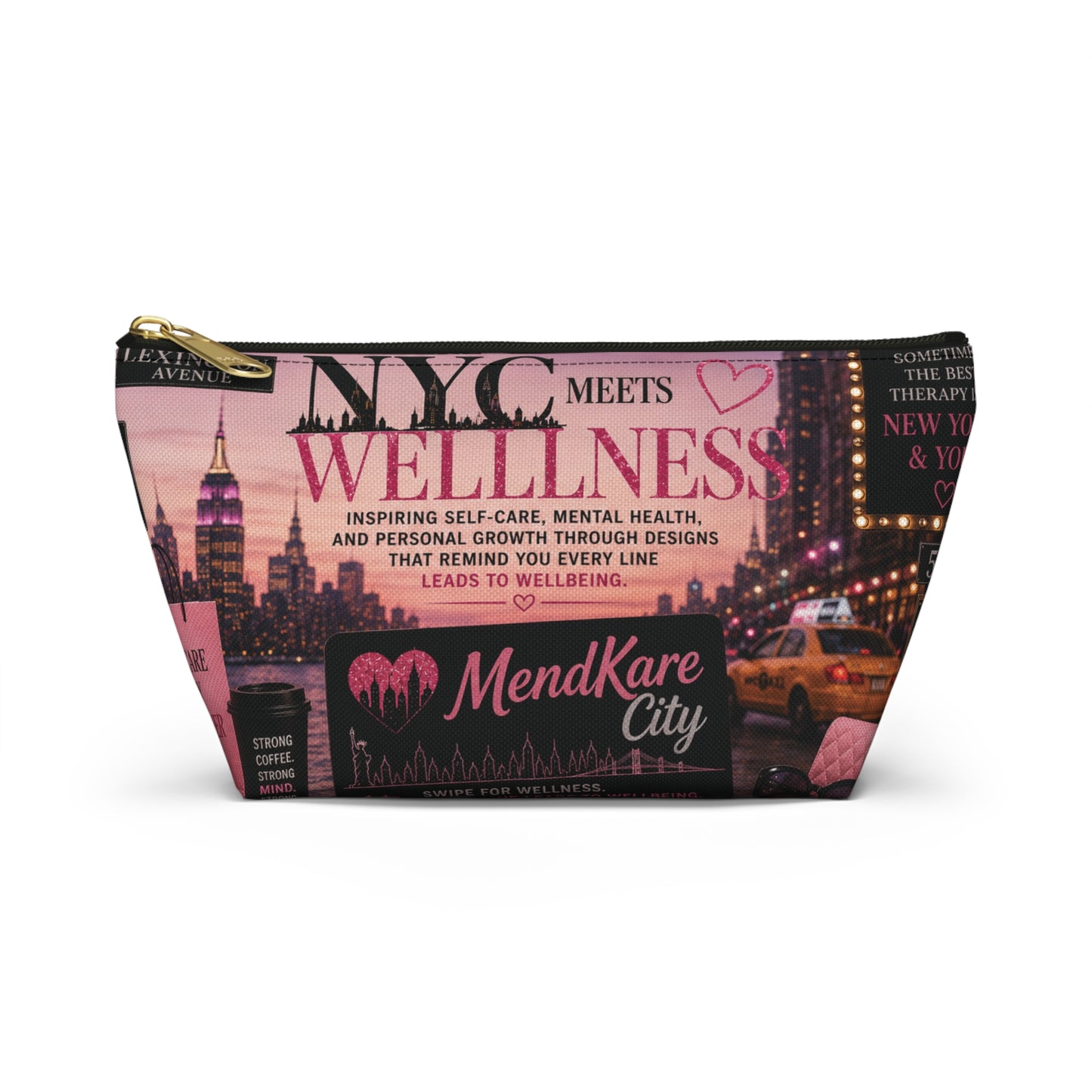 NYC Wellness Accessory Pouch — MendKare City Self-Care Makeup Bag