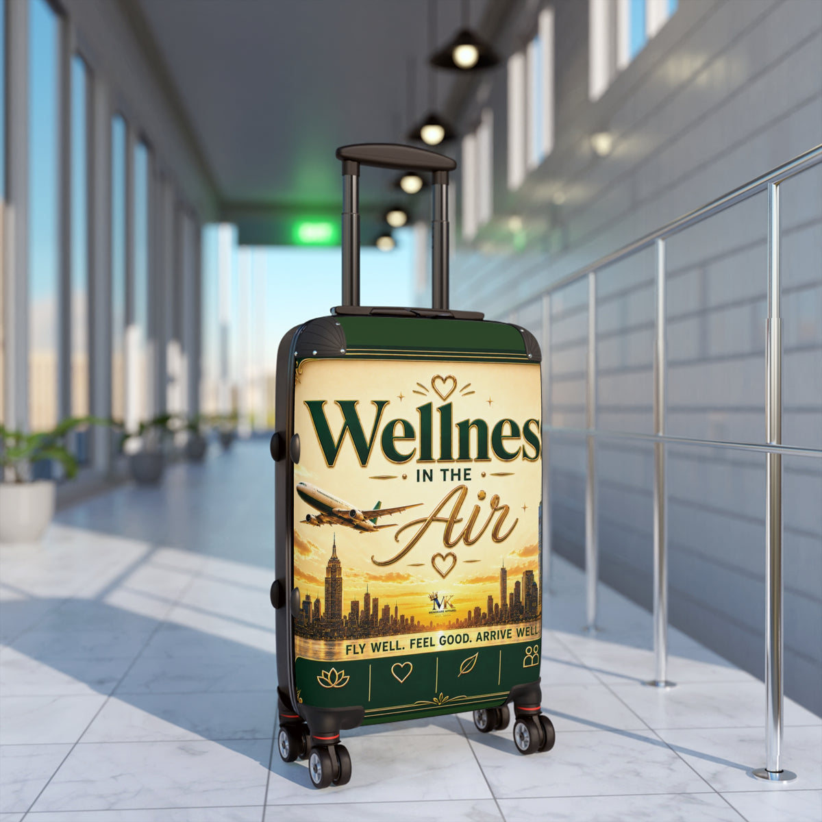 Wellness in the Air Carry-On Suitcase — Travel Luggage with Motivational Design