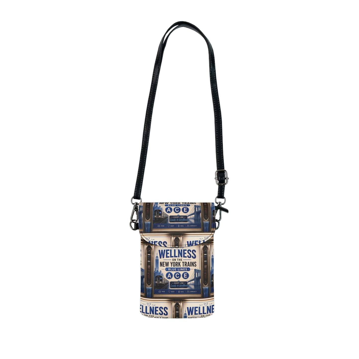 Wellness Subway Small Cell Phone Wallet — Crossbody Card Holder