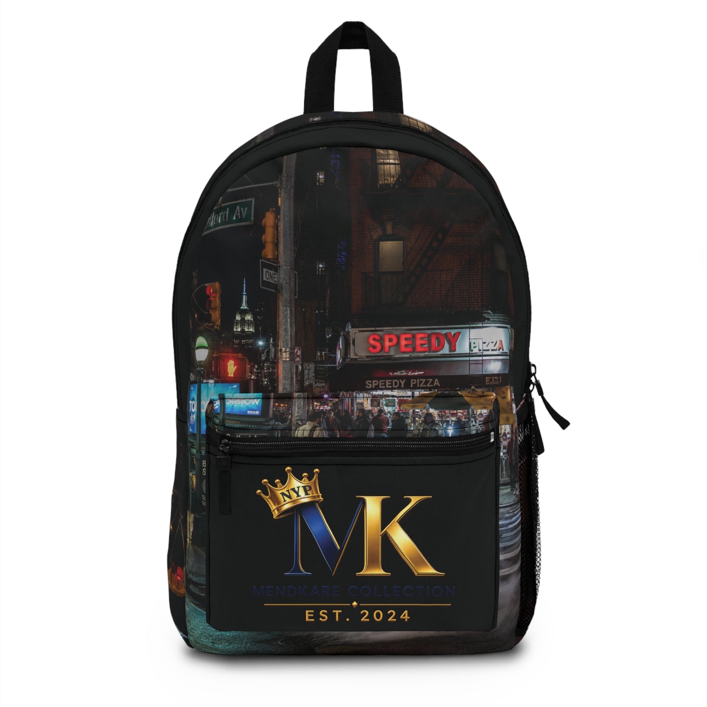 City Nightscape Backpack — Urban Neon Street Scene Bag