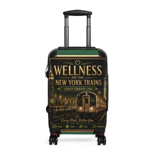 Wellness on the New York Trains Carry-On Suitcase — Light Green Line Travel Luggage
