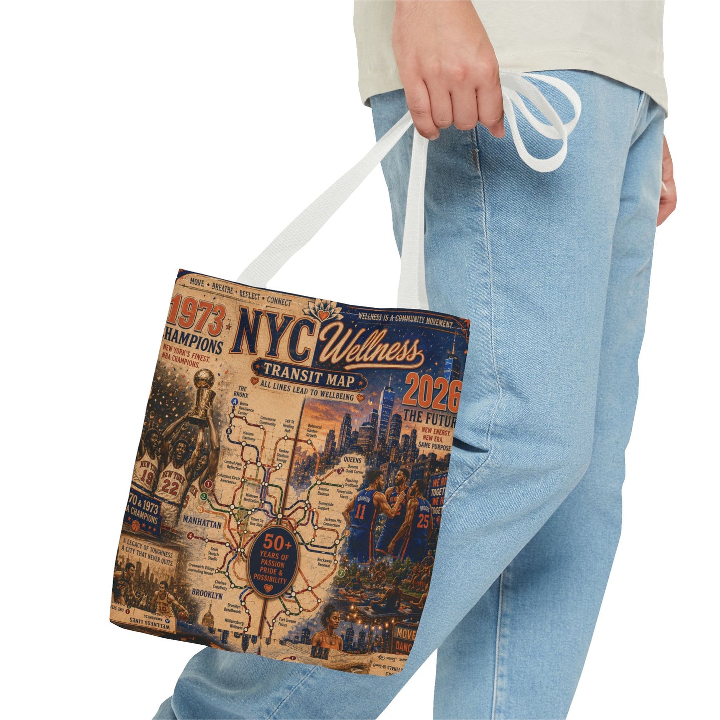 NYC Vintage Transit Map Tote Bag — Retro New York City Map Design