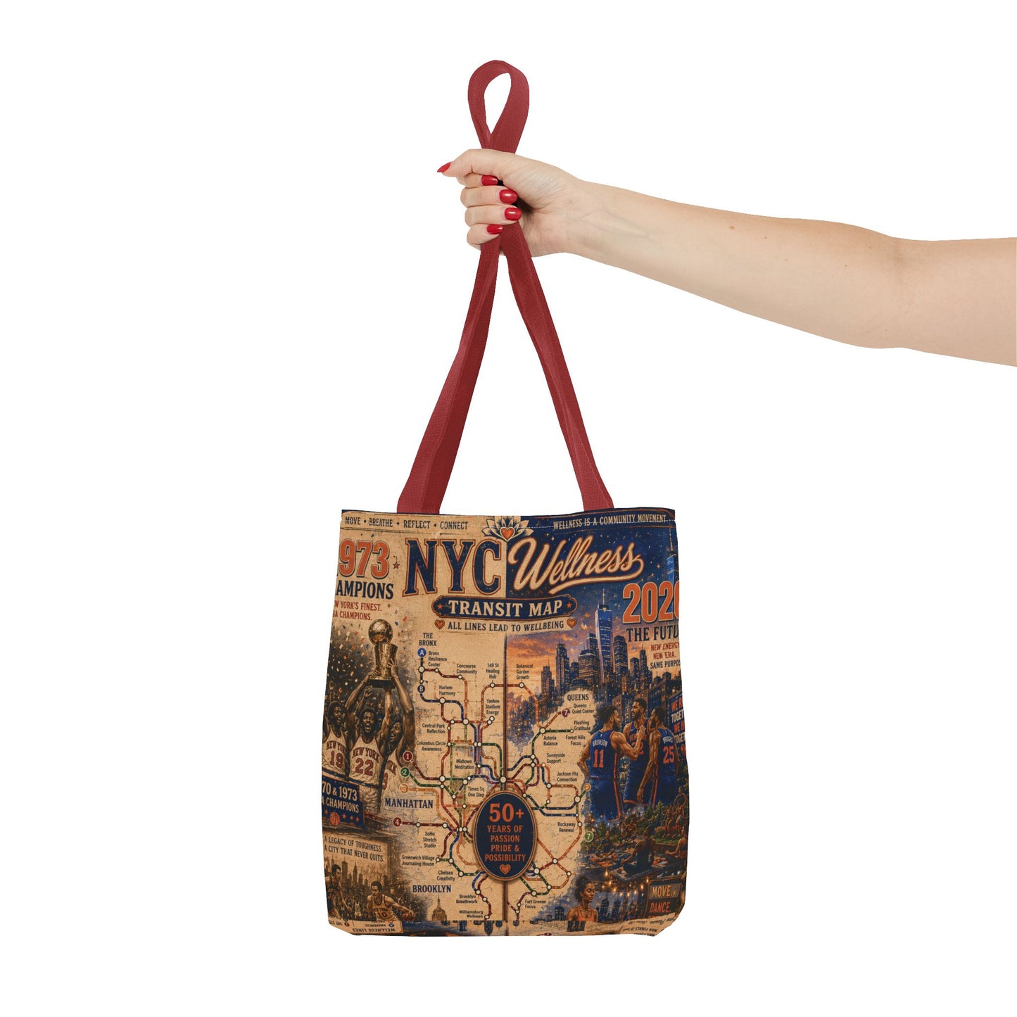 NYC Vintage Transit Map Tote Bag — Retro New York City Map Design