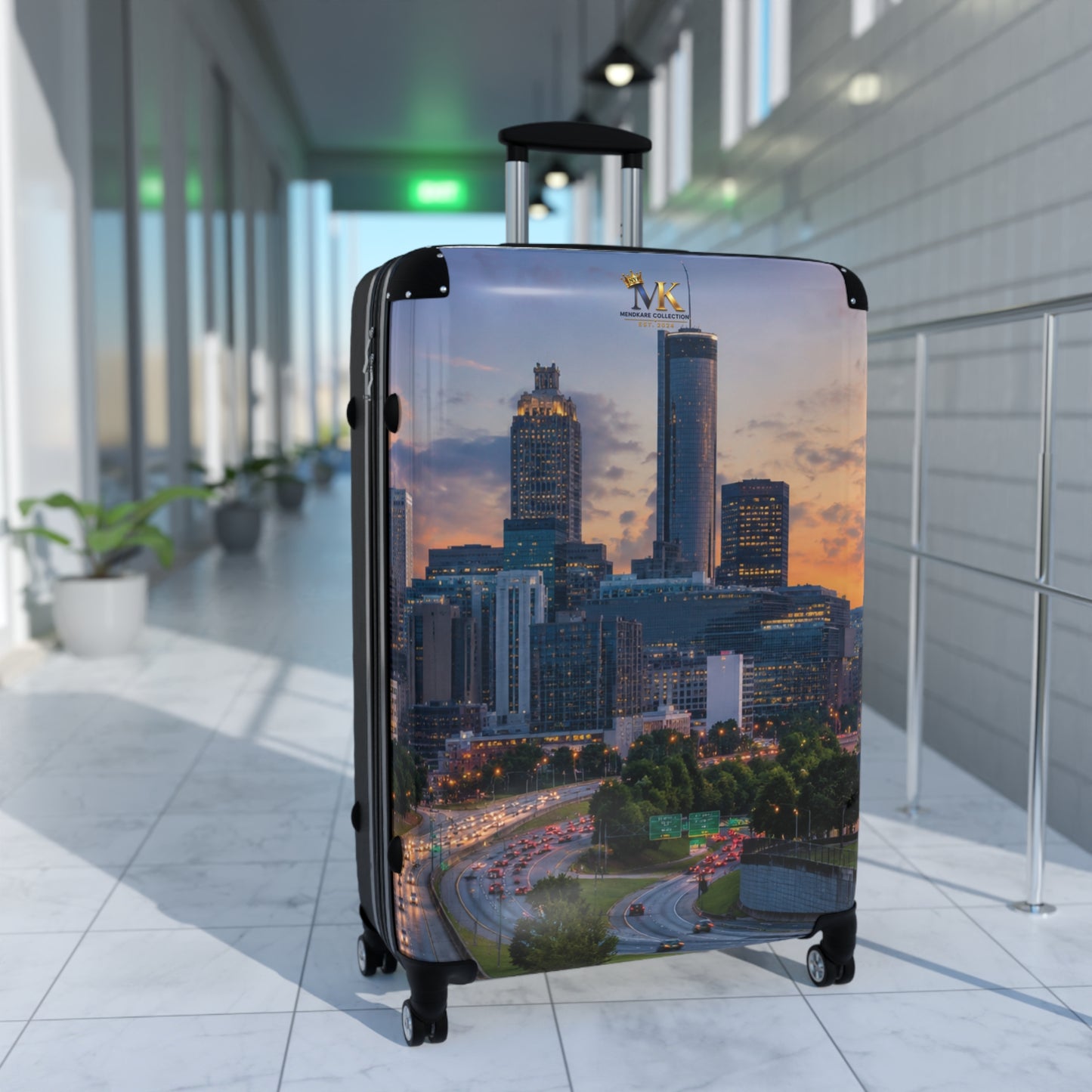 Atlanta Skyline Carry-On Suitcase – Cityscape Travel Luggage with Sunset Photo