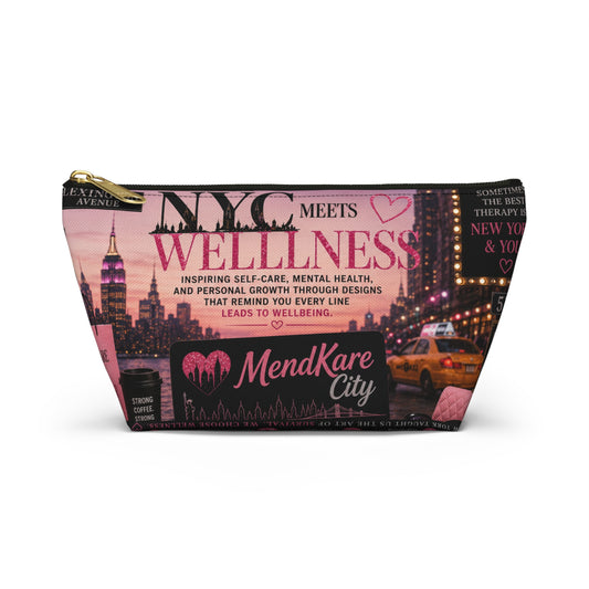 Wellness NYC Accessory Pouch — 'MendKare City' Mental Health Self-Care Zip Pouch