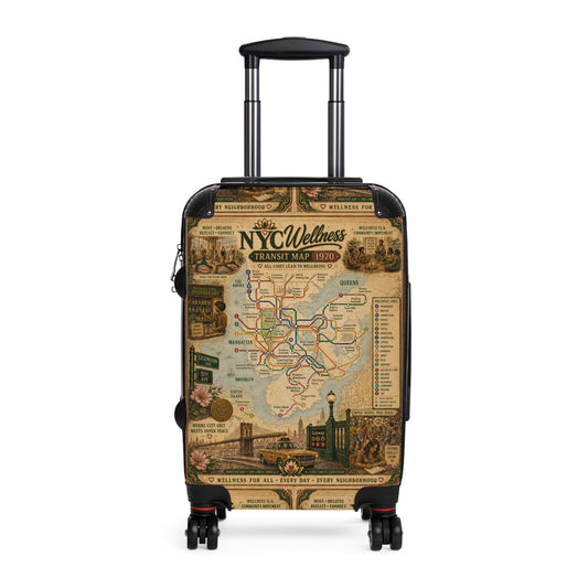 NYC Vintage Transit Map Suitcase – Retro New York Luggage