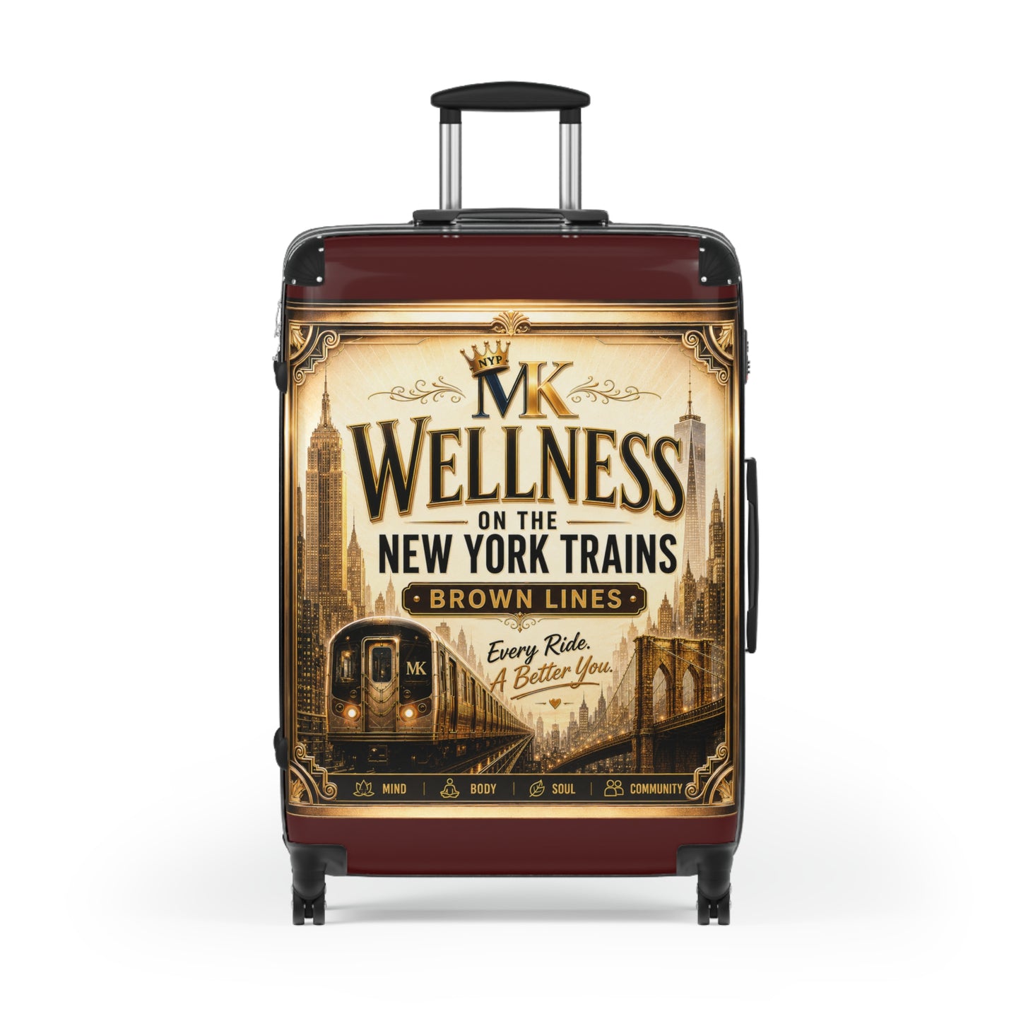 Suitcase - 'MK Wellness on the New York Trains' Vintage Subway Graphic Carry-On