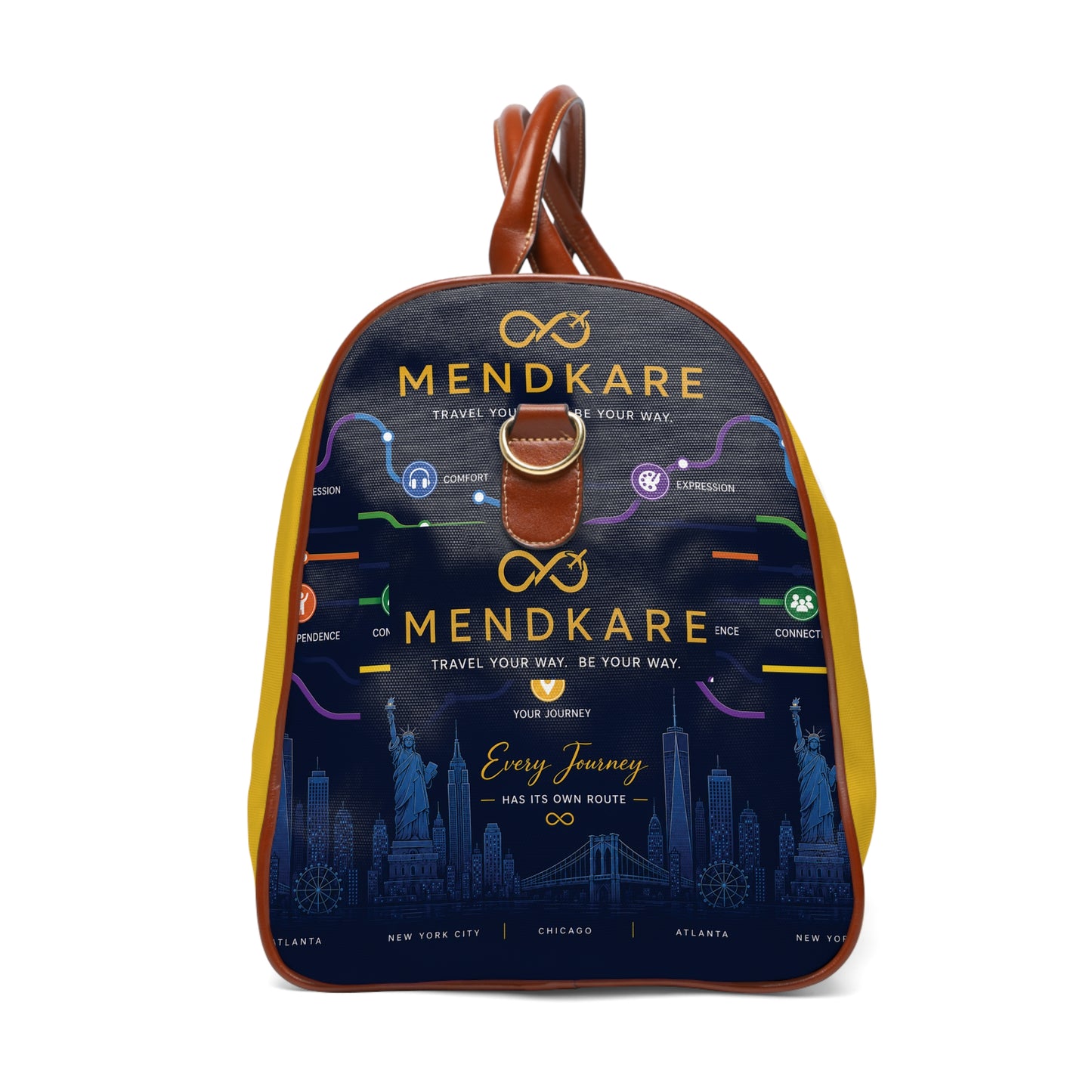 MendKare Collection Waterproof Travel Duffel Bag — Yellow