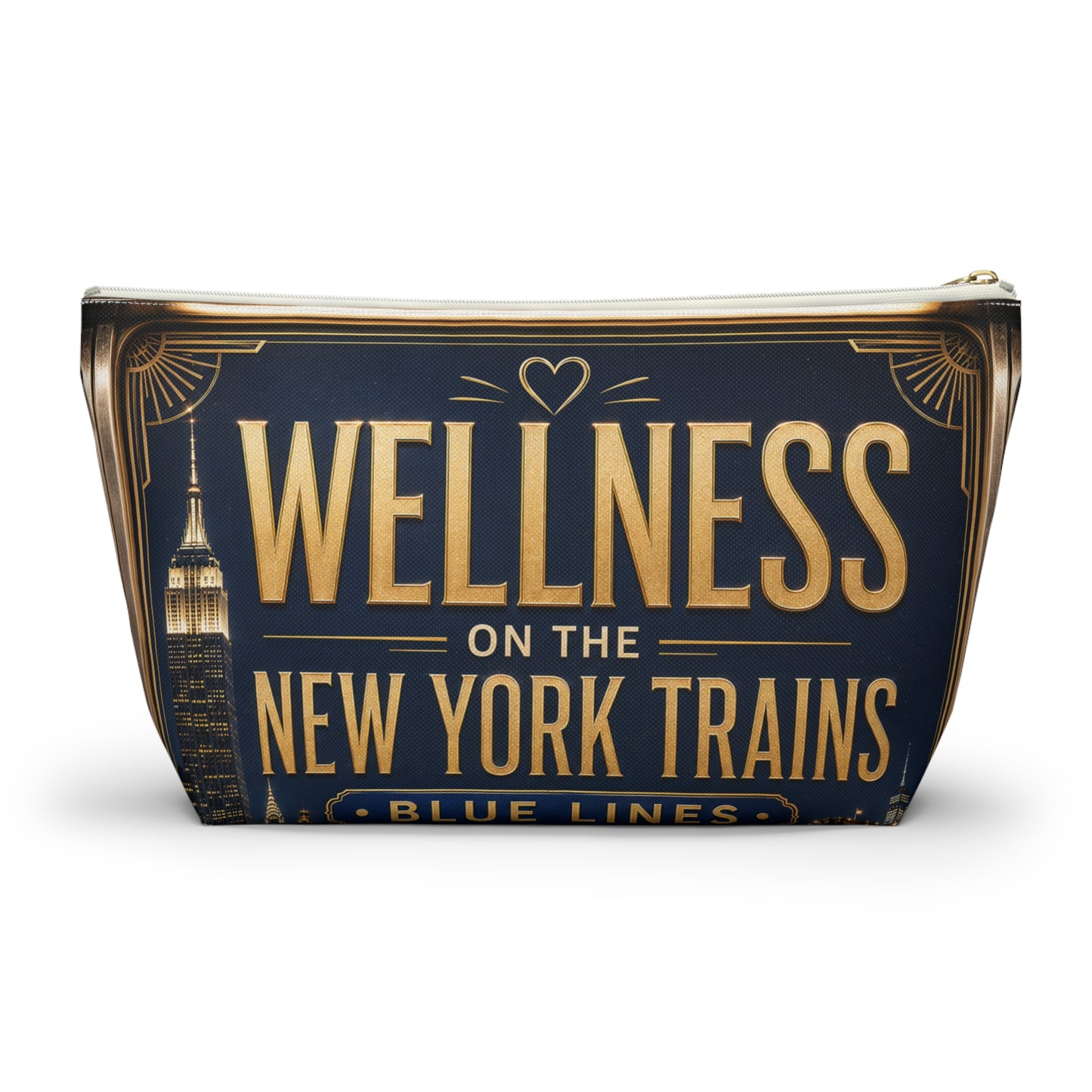 Wellness on the New York Trains Accessory Pouch Blue