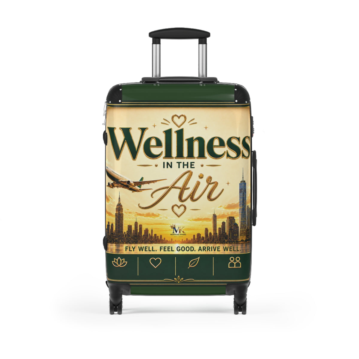 Wellness in the Air Carry-On Suitcase — Travel Luggage with Motivational Design