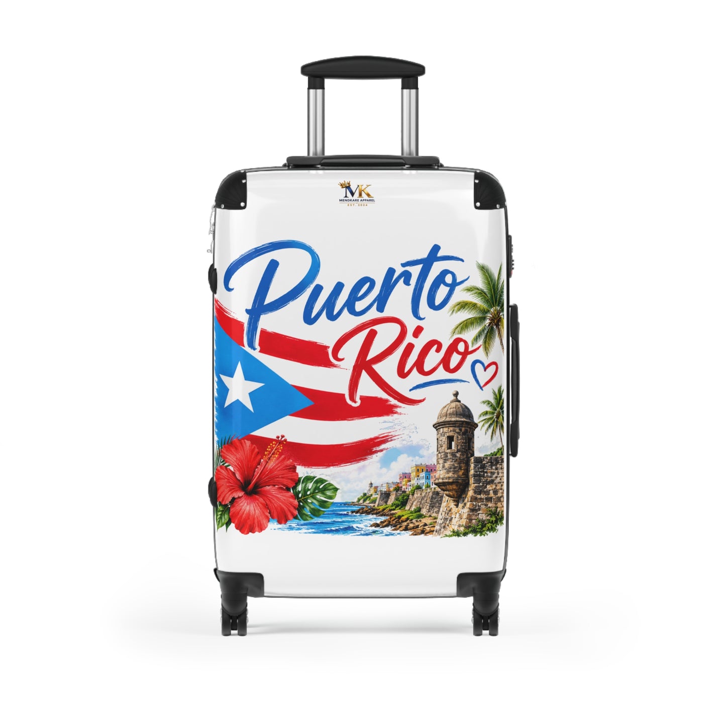 Puerto Rico Carry-On Suitcase – Tropical Flag Design with Hibiscus & Old San Juan