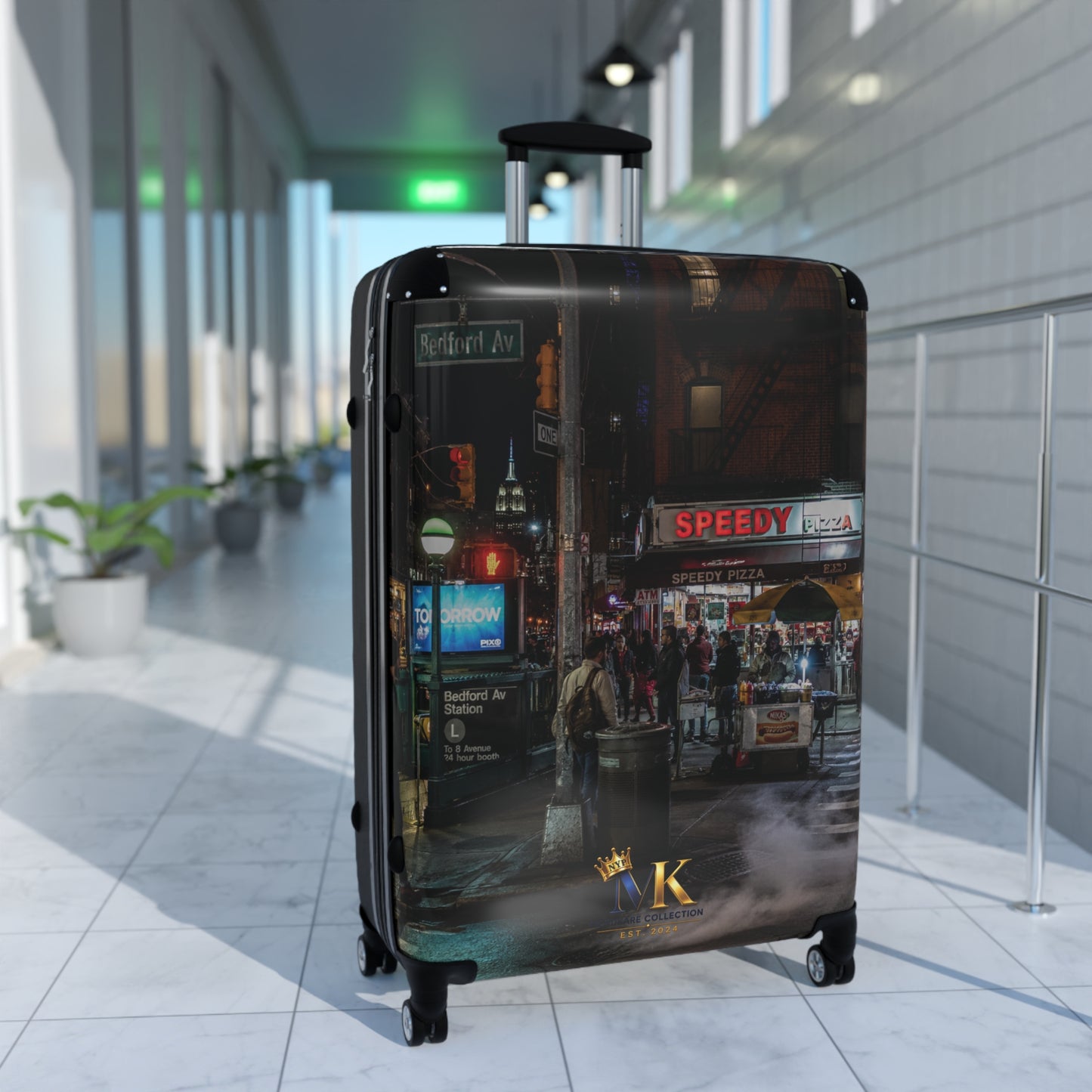Urban Night Street Photo Suitcase – Cityscape Travel Luggage
