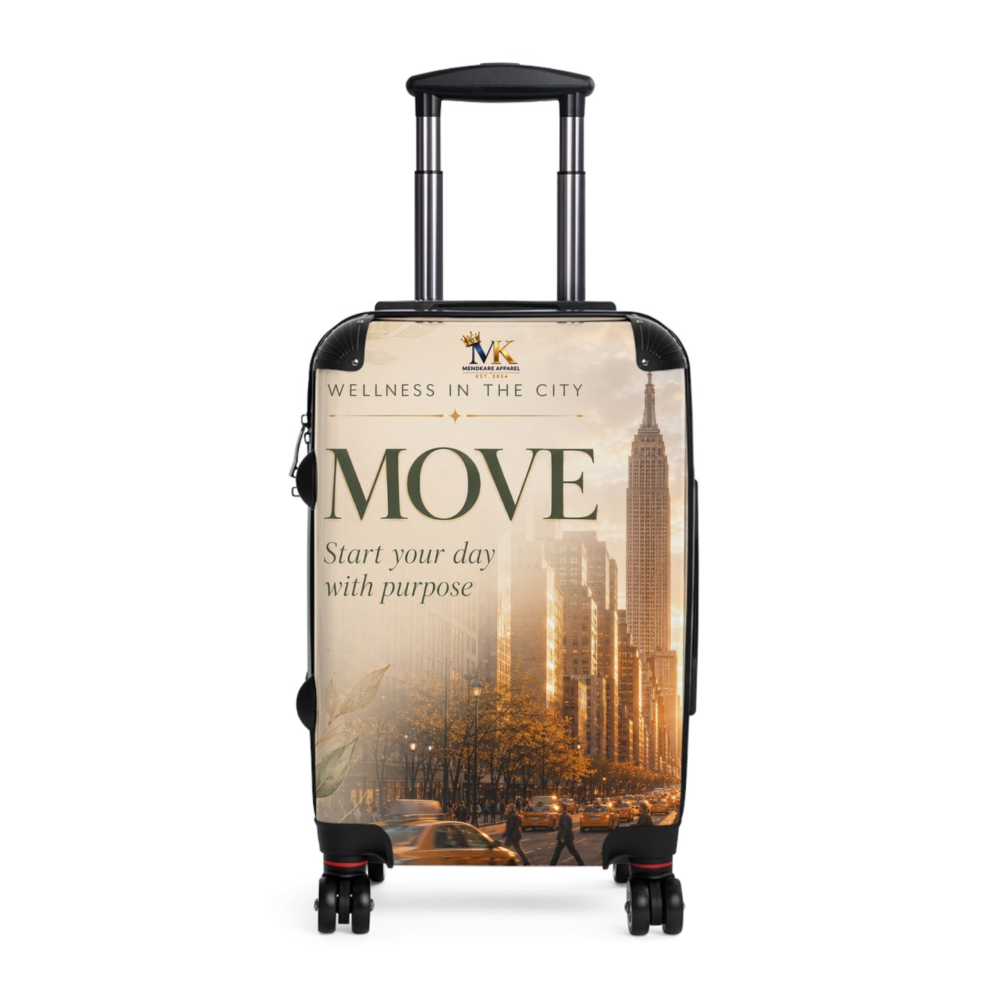 MOVE Motivational Carry-On Suitcase — 'Start Your Day With Purpose' Travel Luggage