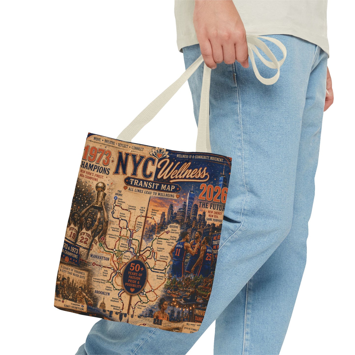 NYC Vintage Transit Map Tote Bag — Retro New York City Map Design