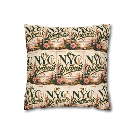 NYC Wellness Decorative Pillowcase — Vintage New York Wellness Throw Pillow Cover